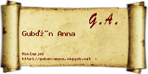 Gubán Anna névjegykártya