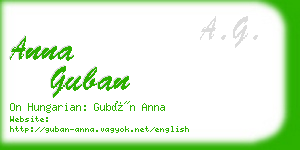 anna guban business card